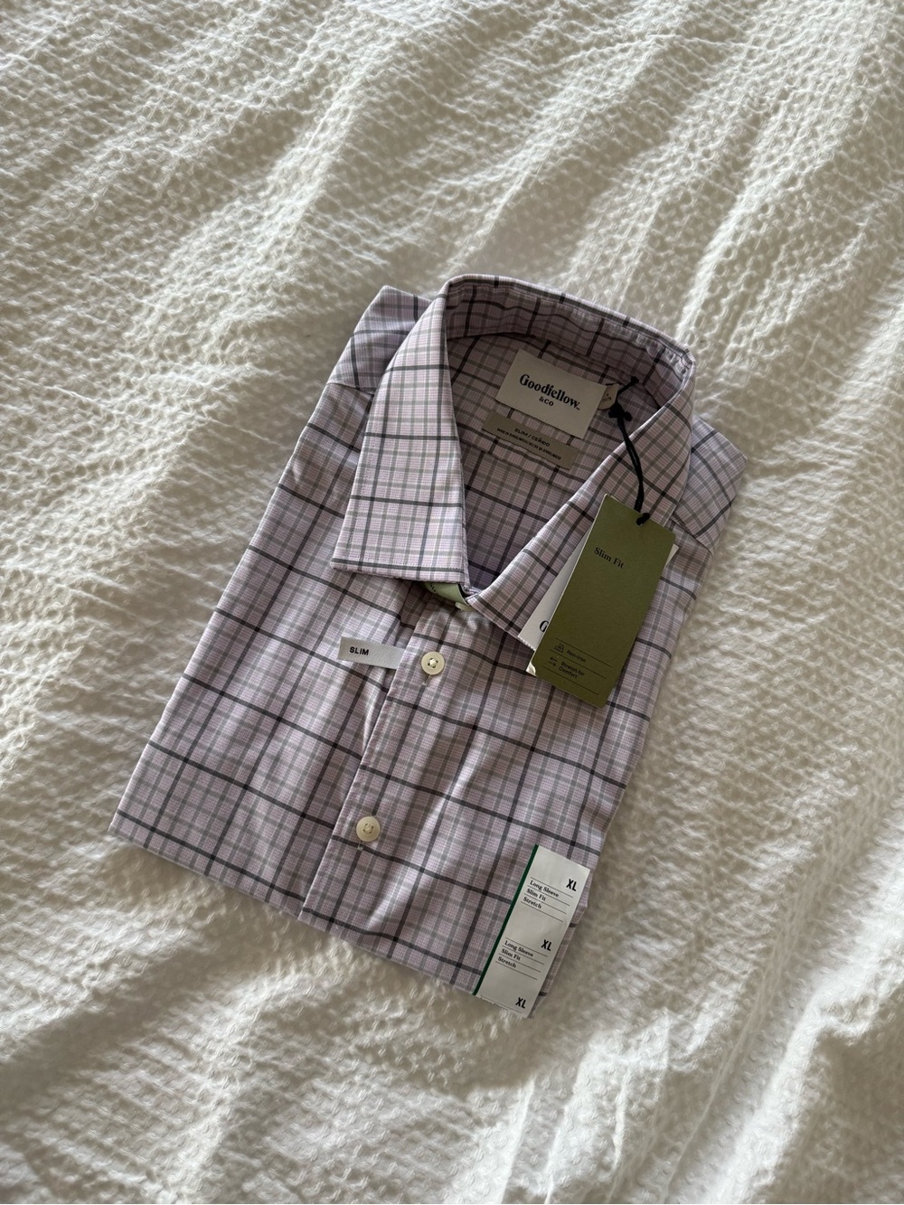 Goodfellow & Co Men’s Light Purple Plaid Dress Shirt